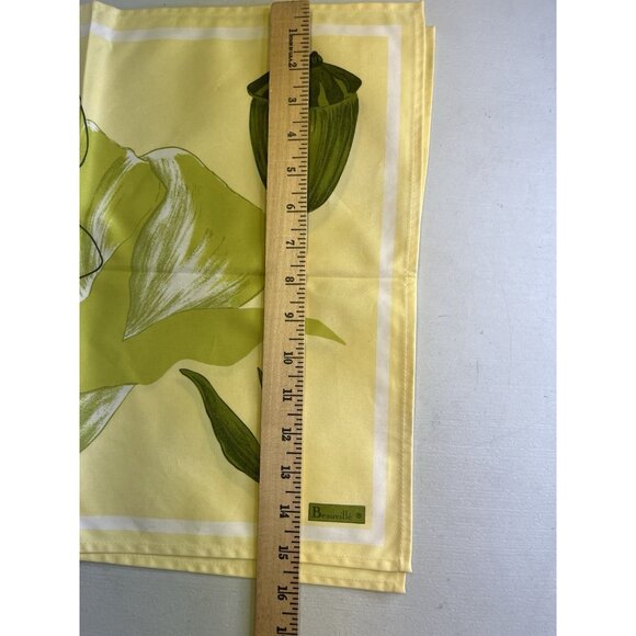 Beauville Napkins Yellow Green Poppy Set of 2 100% Cotton Made in France - Picture 4 of 8